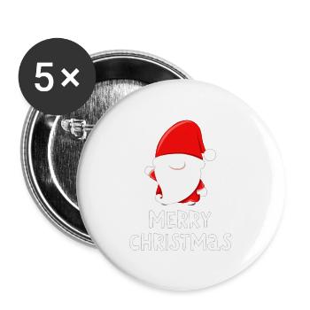 Weihnachten Gnom - Buttons groß 56 mm (5er Pack) - Weiß - Vorne