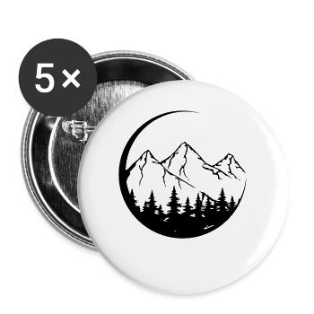 Circle - Mountain - (3) - Buttons large 2.2''/56 mm (5-pack) - white - Front