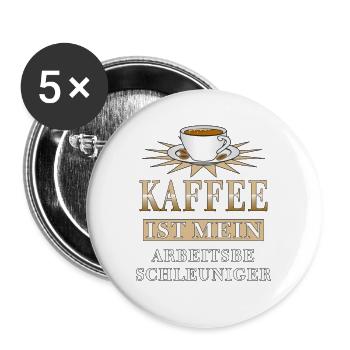 KAFFEE - Buttons groß 56 mm (5er Pack) - Weiß - Vorne