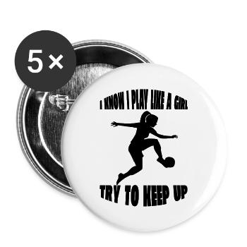 Fußballmannschaft Fußballspieler Fußballdesign - Buttons groß 56 mm (5er Pack) - Weiß - Vorne