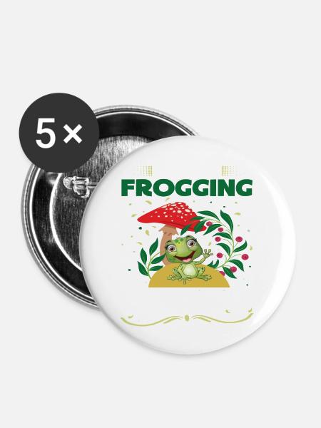 I´m so Frogging Happy - Buttons groß 56 mm (5er Pack) - Weiß