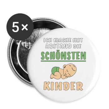 MACHE DIE SCHÖNSTEN KINDER - Buttons groß 56 mm (5er Pack) - Weiß - Vorne
