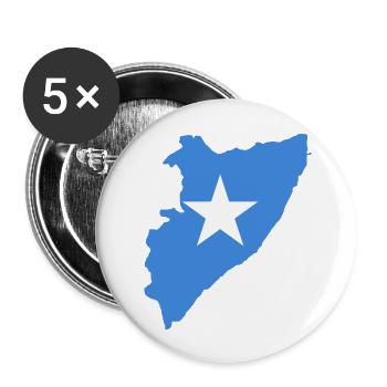 Flaggenkarte von Somalia - Buttons groß 56 mm (5er Pack) - Weiß - Vorne
