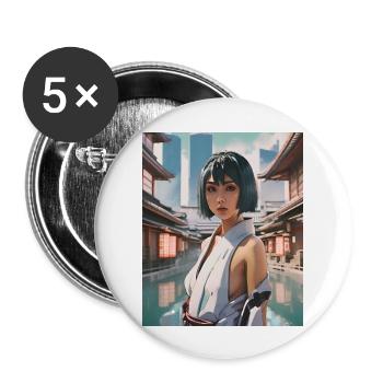 Japan - Buttons groß 56 mm (5er Pack) - Weiß - Vorne
