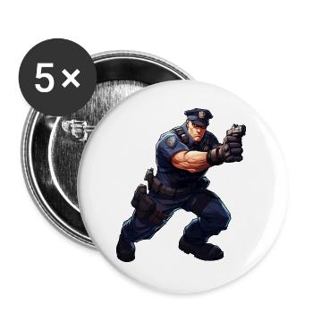 Rambo Police - Buttons large 2.2''/56 mm (5-pack) - white - Front
