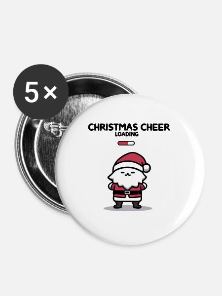 Weihnachtsstimmung lädt - Buttons groß 56 mm (5er Pack) - Weiß