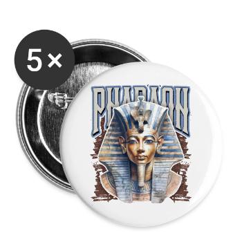 Tut-Ench-Amun, Egyptian Pharaoh, Egypt - Buttons large 2.2''/56 mm (5-pack) - white - Front