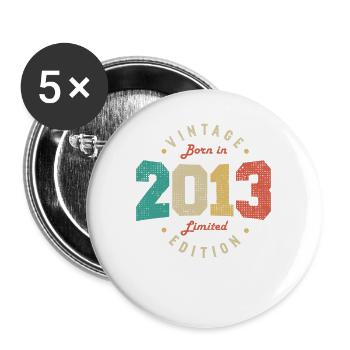 Vintage 2013 Original 2013 Retro Anniversary 2013 - Buttons large 2.2''/56 mm (5-pack) - white - Front