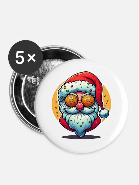 Crypto Claus - Buttons groß 56 mm (5er Pack) - Weiß