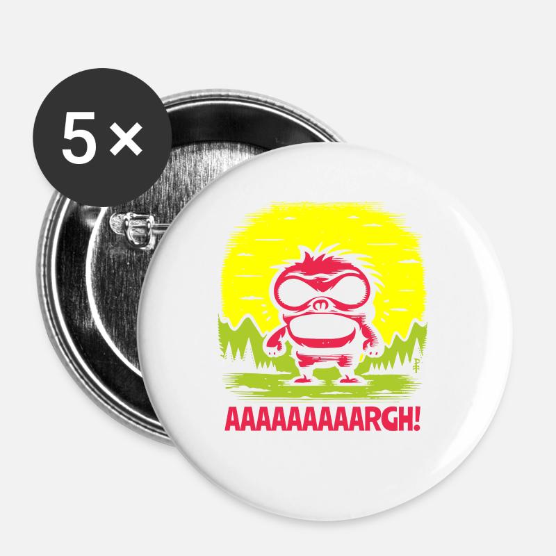 Kleiner Schlingel - Immer wütend - Buttons groß 56 mm (5er Pack) - Weiß