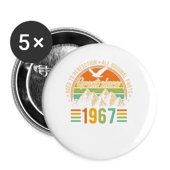 1967 - Ein Legendäres Jahr - Buttons groß 56 mm (5er Pack) - Weiß - Vorne