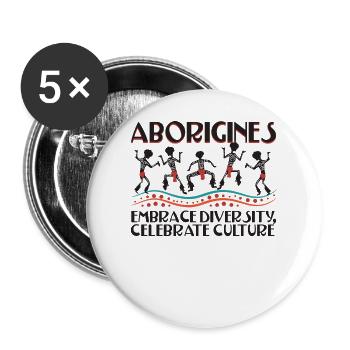 Aborigines Embrace Diversity - Buttons groß 56 mm (5er Pack) - Weiß - Vorne