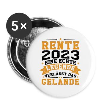 Rente 2023 eine echte legende verlässt das gelände - Buttons groß 56 mm (5er Pack) - Weiß - Vorne