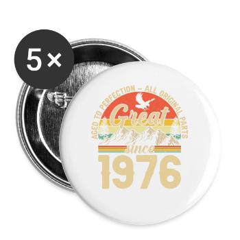 1976 - A legendary year - Buttons large 2.2''/56 mm (5-pack) - white - Front