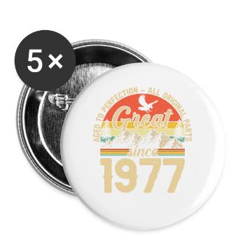 1977 - A legendary year - Buttons large 2.2''/56 mm (5-pack) - white - Front