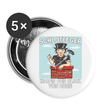 SCHLOTFEGER HABEN DEN BLICK VON OBEN - Buttons groß 56 mm (5er Pack) - Weiß - Vorne
