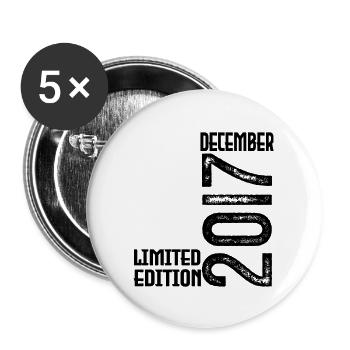 Birthday Gift December 2017. December 2017. - Buttons large 2.2''/56 mm (5-pack) - white - Front