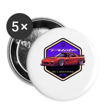 Pulse Voiture Badge Akatsuka - Lot de 5 grands badges (56 mm) - blanc - Devant