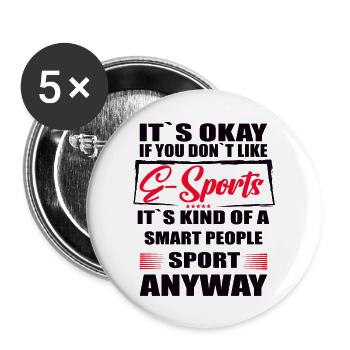 It's Okay If You Don't Like e sports gaming - Buttons large 2.2''/56 mm (5-pack) - white - Front