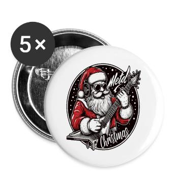 Santa Claus Metal christmas - Buttons large 2.2''/56 mm (5-pack) - white - Front