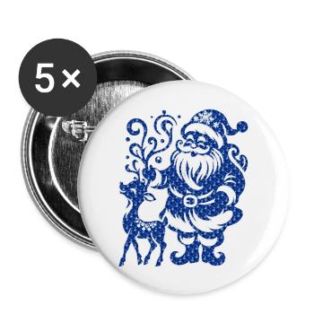 Weihnachten Weihnachtsmann Weihnachtsmann ungezogene Feiertage Winter - Buttons groß 56 mm (5er Pack) - Weiß - Vorne