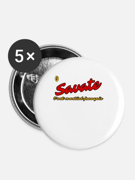 Die französische Kampfkunst: Savate - Buttons groß 56 mm (5er Pack) - Weiß