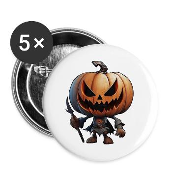 Halloween Pumpkin - Scary Character - Buttons large 2.2''/56 mm (5-pack) - white - Front