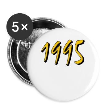 BIRTHDAY YEAR 1995 - Buttons large 2.2''/56 mm (5-pack) - white - Front