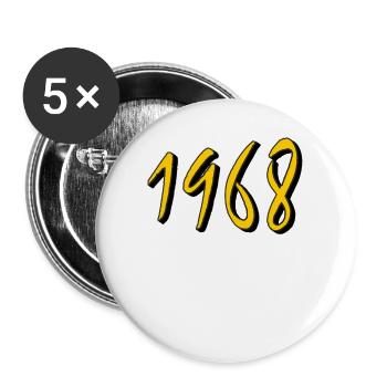 BIRTHDAY YEAR 1968 - Buttons large 2.2''/56 mm (5-pack) - white - Front