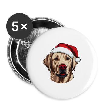 Labrador Dog Head Christmas Christmas - Buttons large 2.2''/56 mm (5-pack) - white - Front
