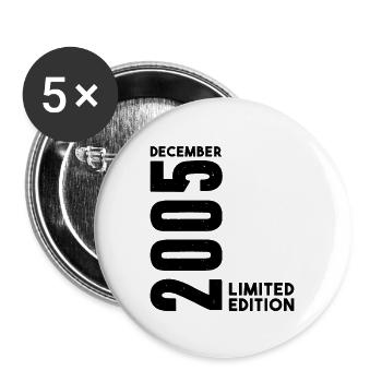 Anniversaire Homme Femme I Décembre 2005 - Lot de 5 grands badges (56 mm) - blanc - Devant