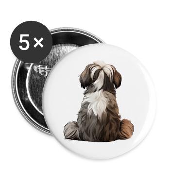 Shih Tzu - Buttons groß 56 mm (5er Pack) - Weiß - Vorne