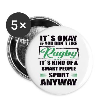 Ce n’est pas grave si vous n’aimez pas le rugby - Lot de 5 grands badges (56 mm) - blanc - Devant