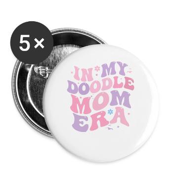 In meiner Doodle Mom-Ära - Buttons groß 56 mm (5er Pack) - Weiß - Vorne