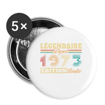 Légendaire Depuis 1973 - Lot de 5 grands badges (56 mm) - blanc - Devant