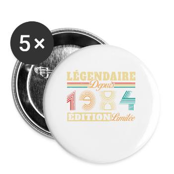 Légendaire Depuis 1984 - Lot de 5 grands badges (56 mm) - blanc - Devant