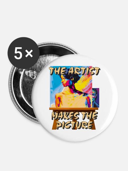 ARTIST MAKES THE PICTURE - Buttons groß 56 mm (5er Pack) - Weiß