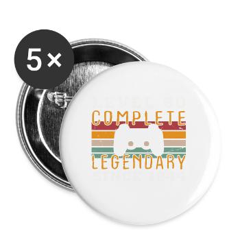 Level 80 Complete 1944 Birthday Gift - Buttons large 2.2''/56 mm (5-pack) - white - Front