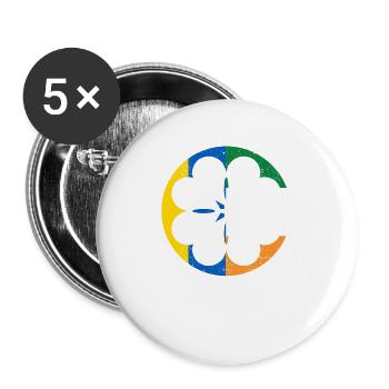 Irish Ukrainian Flag Shamrock Shamrock - Buttons large 2.2''/56 mm (5-pack) - white - Front