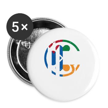 Drapeau cubain irlandais Irlande Cuba trèfle - Lot de 5 grands badges (56 mm) - blanc - Devant