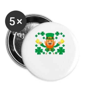 Na Zdrowie Prost Polish St. Patrick's Day Poland - Buttons large 2.2''/56 mm (5-pack) - white - Front