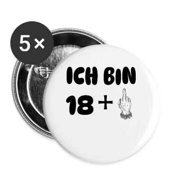 ich bin 19 - Buttons groß 56 mm (5er Pack) - Weiß - Vorne