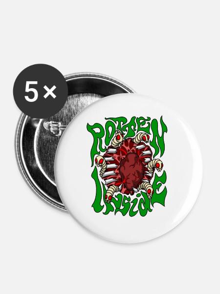 Verfault - Buttons groß 56 mm (5er Pack) - Weiß