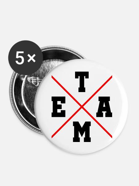 Team 2 - Buttons groß 56 mm (5er Pack) - Weiß