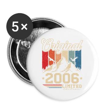 Original 2006 Rétro Vintage Anniversaire 18 Ans - Lot de 5 grands badges (56 mm) - blanc - Devant