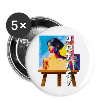 ARTIST MAKES THE PICTURE - Buttons groß 56 mm (5er Pack) - Weiß - Vorne