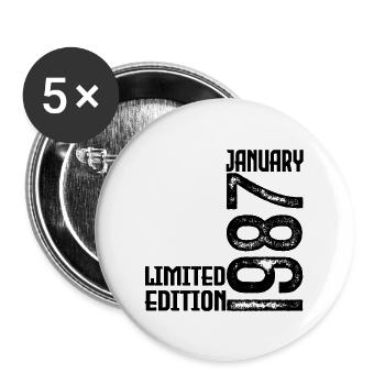 January 1987 Anniversary Gift. January 1987. - Buttons large 2.2''/56 mm (5-pack) - white - Front