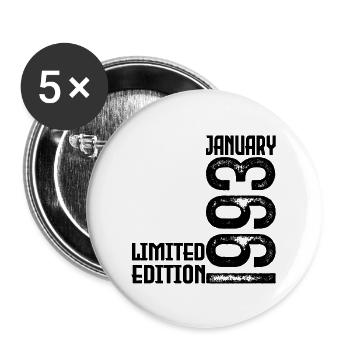 Januar 1993 Geschenk zum Jahrestag. Januar 1993. - Buttons groß 56 mm (5er Pack) - Weiß - Vorne