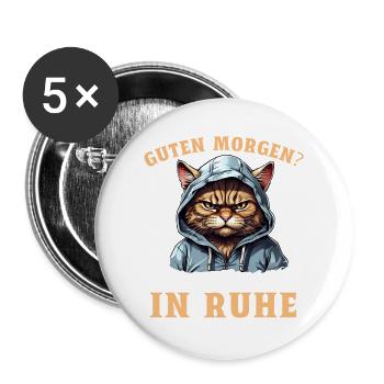 Guten Morgen Lass Mich Bloß In Ruhe - Buttons groß 56 mm (5er Pack) - Weiß - Vorne