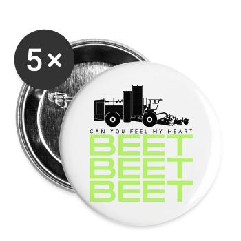 Beet Harvester Tshirt - Buttons large 2.2''/56 mm (5-pack) - white - Front